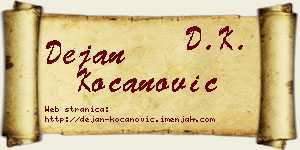 Dejan Kocanović vizit kartica